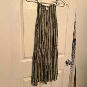 Old Navy Olive Striped romper